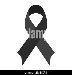 World Cancer Day Black Ribbon Icon Symbol Vector Illustration Stock Vector