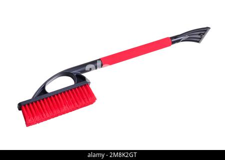 Car brush with a scraper for cleaning the car in winter about snow and ice Stock Photo