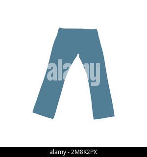Blue jeans icon. Simple style blue jeans big sale poster background symbol. Blue jeans brand logo design element. Blue jeans t-shirt printing. Stock Vector