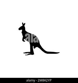 Kangaroo icon. Simple style travel agency African savannah safari big sale poster background symbol. Kangaroo brand logo design element. Stock Vector