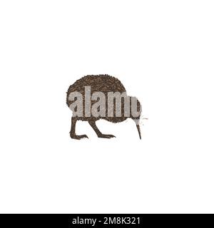 Kiwi bird icon. Simple style travel agency African savannah big sale poster background symbol. Kiwi bird brand logo design element. Kiwi bird t-shirt Stock Vector