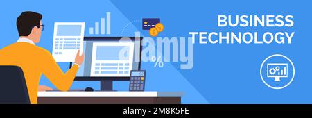 Businessman checking paperwork and electronic documents, business management and accounting concept Stock Vector