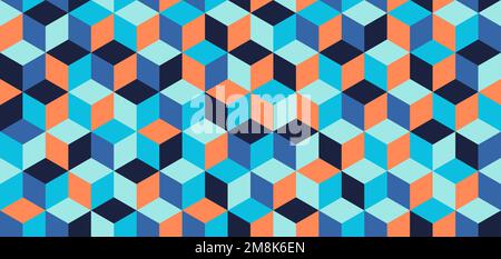 Colorful cubes background and seamless pattern, abstract texture Stock Vector