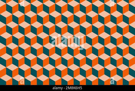 Colorful cubes background and seamless pattern, abstract texture Stock Vector