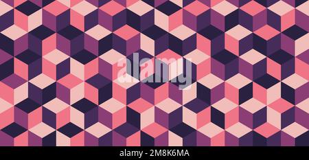 Colorful cubes background and seamless pattern, abstract texture Stock Vector