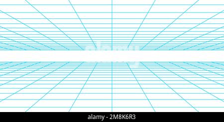 Metaverse and video game background, perspective grid Stock Vector