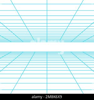 Metaverse and video game background, perspective grid Stock Vector