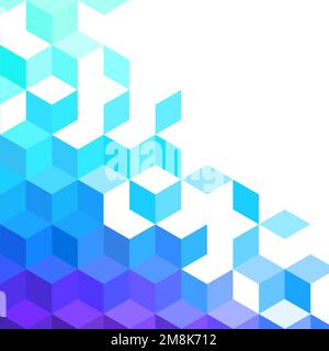 Colorful tridimensional blocks decorative background with copy space Stock Vector