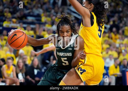 Michigan State Guard Kamaria Mcdaniel Plays During The First Half Of An 