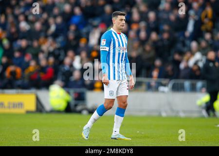 Hull, UK. 14th Jan, 2023. Matthew Lowton #38 of Huddersfield Town during the Sky Bet Championship match Hull City vs Huddersfield Town at MKM Stadium, Hull, United Kingdom, 14th January 2023 (Photo by Ben Early/News Images) in Hull, United Kingdom on 1/14/2023. (Photo by Ben Early/News Images/Sipa USA) Credit: Sipa USA/Alamy Live News Stock Photo