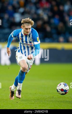 Hull, UK. 14th Jan, 2023. Jack Rudoni #22 of Huddersfield Town during the Sky Bet Championship match Hull City vs Huddersfield Town at MKM Stadium, Hull, United Kingdom, 14th January 2023 (Photo by Ben Early/News Images) in Hull, United Kingdom on 1/14/2023. (Photo by Ben Early/News Images/Sipa USA) Credit: Sipa USA/Alamy Live News Stock Photo