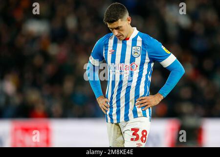 Hull, UK. 14th Jan, 2023. Matthew Lowton #38 of Huddersfield Town during the Sky Bet Championship match Hull City vs Huddersfield Town at MKM Stadium, Hull, United Kingdom, 14th January 2023 (Photo by Ben Early/News Images) in Hull, United Kingdom on 1/14/2023. (Photo by Ben Early/News Images/Sipa USA) Credit: Sipa USA/Alamy Live News Stock Photo