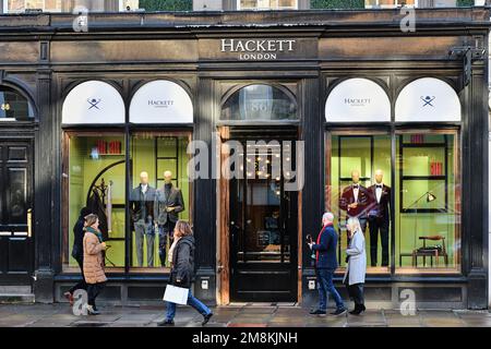 Edinburgh Scotland, UK 14 January 2023. Hackett shop in George Street. credit sst/alamy live news Stock Photo