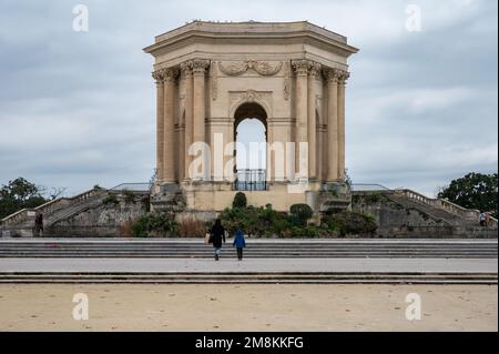 Montpellier, Occitanie, France, 12 28 2022 - Historical building at the Aqueduct Saint Clement at the Peyrou Promenade Stock Photo