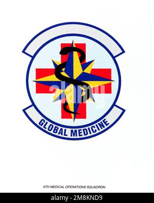 AIR FORCE ORGANIZATIONAL EMBLEM 6th Medical Operations Squadron Exact Date Shot Unknown. Base: Maxwell Air Force Base State: Alabama (AL) Country: United States Of America (USA) Stock Photo