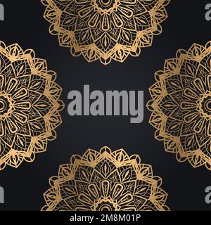 An illustrated abstract design of golden arabesque geometric decorative ...