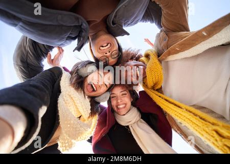 Group of students are together, happy and smiling Looking at camera Stock Photo