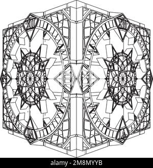 Abstract Cube Gothic Clock Watch Vector Stock Vector Image & Art - Alamy