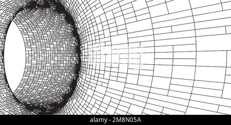 Abstract Grid Tile Tunnel Constructions Vector Stock Vector