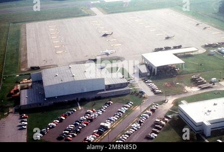 An aerial view of North Carolina Army National Guard, Army Aviation Support Facility, Raleigh, North Carolina. Base: Raleigh State: North Carolina (NC) Country: United States Of America (USA) Stock Photo