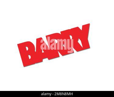 Barry TV series, rotated logo, white background Stock Photo