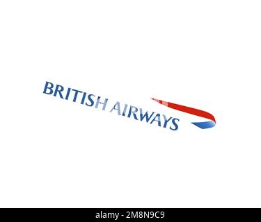 British Airways, rotated logo, white background B Stock Photo