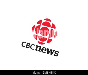 CBC News, Rotated Logo, White Background B Stock Photo