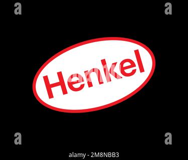 Henkel Electronic Materials, rotated logo, black background Stock Photo