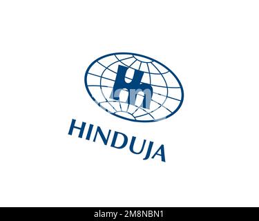 Hinduja Group, rotated logo, white background B Stock Photo