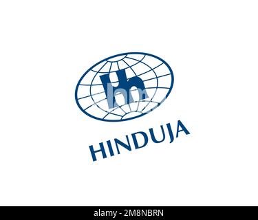 Hinduja Group, rotated logo, white background Stock Photo