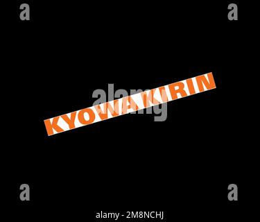 Kyowa Hakko Kirin, Rotated Logo, Black Background Stock Photo