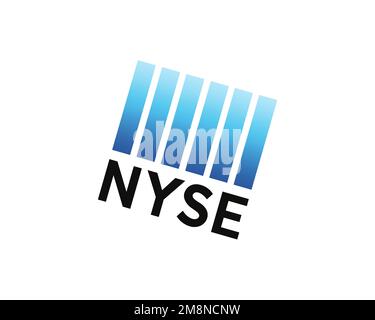 New York Stock Exchange, rotated logo, white background B Stock Photo