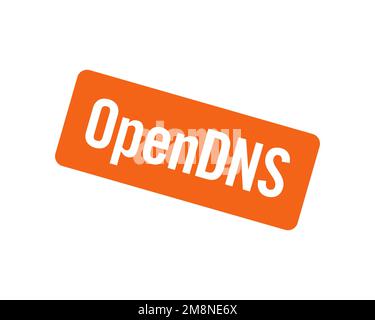 OpenDNS, rotated logo, white background B Stock Photo