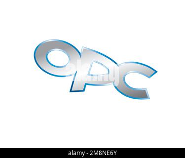 Opel Performance Center, rotated logo, white background B Stock Photo