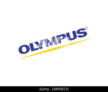 Olympus Corporation, rotated logo, white background B Stock Photo - Alamy