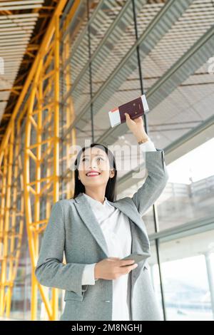 Business woman at the airport Stock Photo
