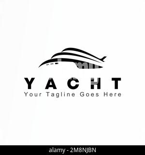 simple and unique Yacht shape image graphic icon logo design abstract concept vector stock. used as corporate identity related to shipping or travel Stock Vector