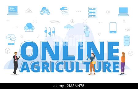 agriculture concept with big words and people surrounded by related ...