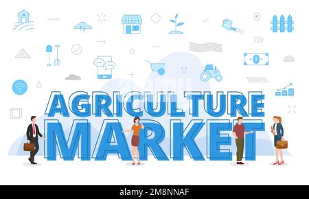 agriculture concept with big words and people surrounded by related ...