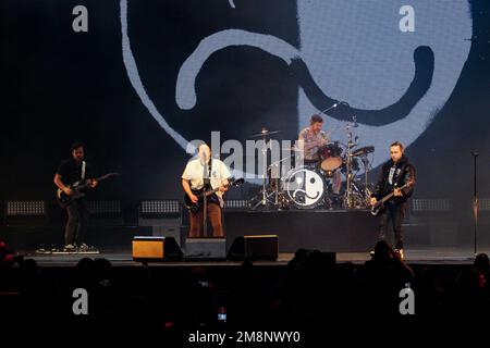 Los Angeles, USA. 14th Jan, 2023. Fall Out Boy performs at iHeartRadio ALTer EGO 2023 held at The Forum in Los Angeles, CA on Saturday, January 14, 2023. (Photo By Conor Duffy/Sipa USA) Credit: Sipa USA/Alamy Live News Stock Photo