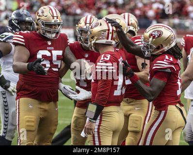 San Francisco 49ers guard Aaron Banks (65) against the Los Angeles Chargers  during an NFL football game in Santa Clara, Calif., Sunday, Nov. 13, 2022.  (AP Photo/Godofredo A. Vásquez Stock Photo - Alamy