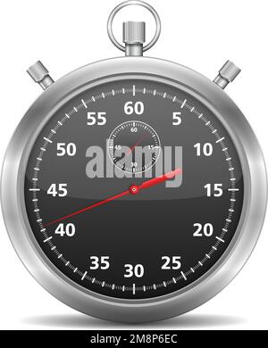 Illustration of stopwatch or chronometer black icon Stock Vector Image ...