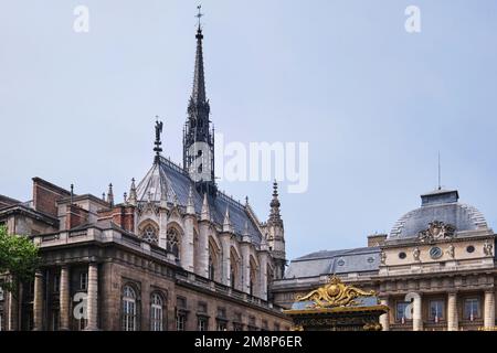 Paris, France - May, 2022: Sainte Chapelle and Palace of Justice in Paris Stock Photo