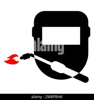 Welding technology icon, metal tool equipment symbol, safe weld vector illustration . Stock Vector