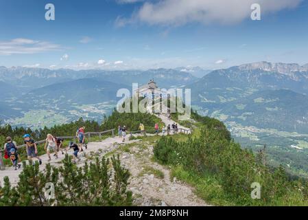 BERCHTESGADEN, GERMANY – JULY 28, 2022: The Kehlsteinhaus, also known as Eagle’s Nest, is a Third Reich building in the Berchtesgadener Land distric Stock Photo