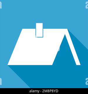 Roofs house silhouette icon, city concept template panorama, landscape vector illustration . Stock Vector