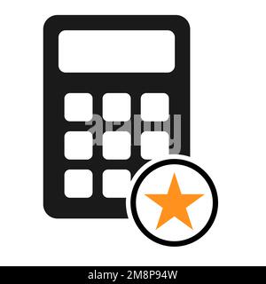 Calculator icon, mathematics web button vector illustration. Internet website finance technology design . Stock Vector