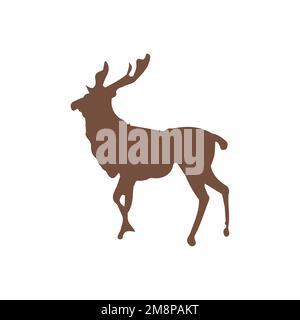 Moose icon. Simple style wild nature poster background symbol. Moose brand logo design element. Moose t-shirt printing. vector for sticker. Stock Vector