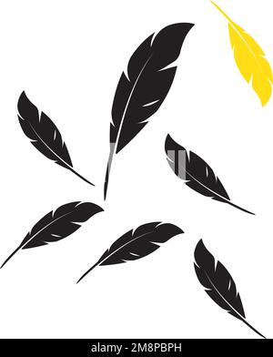 Feather ilustration  logo vector template Stock Vector