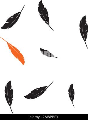 Feather ilustration  logo vector template Stock Vector